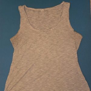 Black and White Striped Loose Tank Top